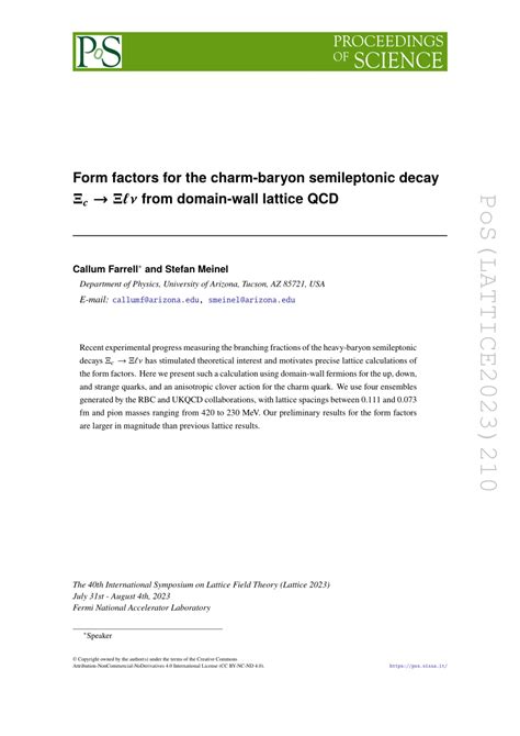 PDF Form Factors For The Charm Baryon Semileptonic Decay Xi C To