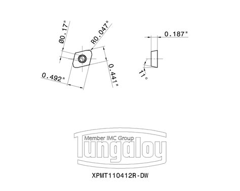 XPMT DW XPMT110412R DW 6718275 Tungaloy Cutting Tools Metal