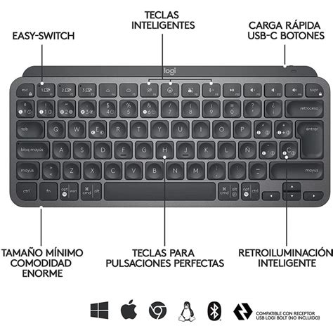 Teclado Logitech Mx Keys Mini Multi Device Bt Iluminado