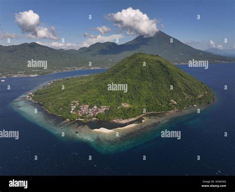 gamalama volcano island  ternate eastern indonesia part  north