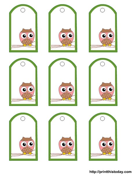 Free Printable Owl Baby Shower Favor Tags