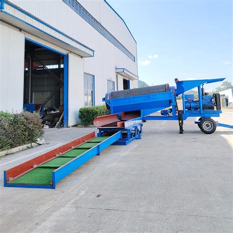 Mobile Gold Wash Sluice Box Plant Trommel Drum Alluvial Gold Washing Plant Gold Processing