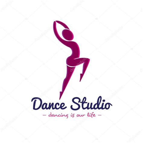 Logo Del Estudio De Danza Vectorial Logo Bailarín Vector Gráfico