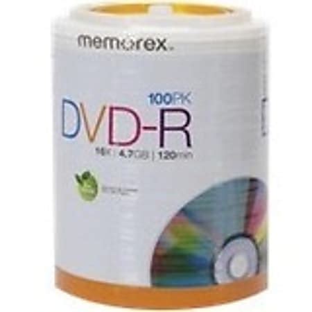 Memorex DVD R Recordable Media Spindle 4 7GB 120 Minutes Pack Of 100