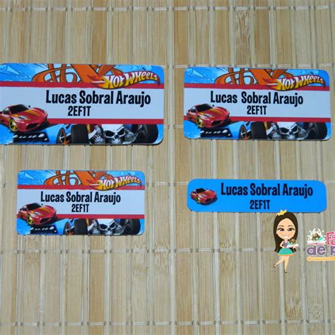 Etiqueta Escolar Hot Wheels Pacote 80 Elo7