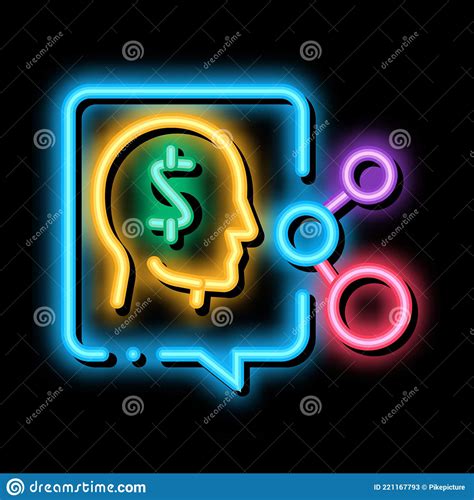 Human Think About Money Neon Glow Icon Illustration Stock Vector