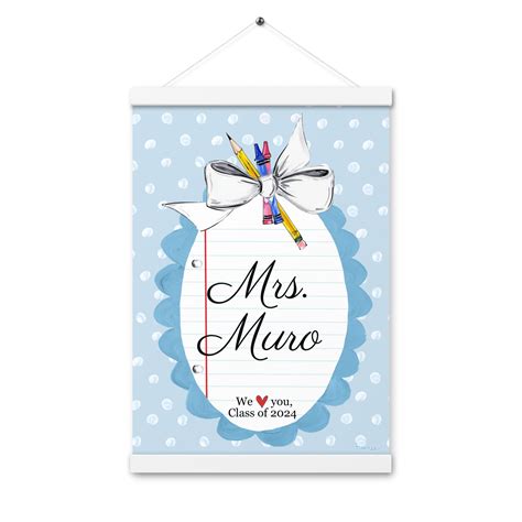 Personalized Teacher Classroom Poster (Blue) – Timree