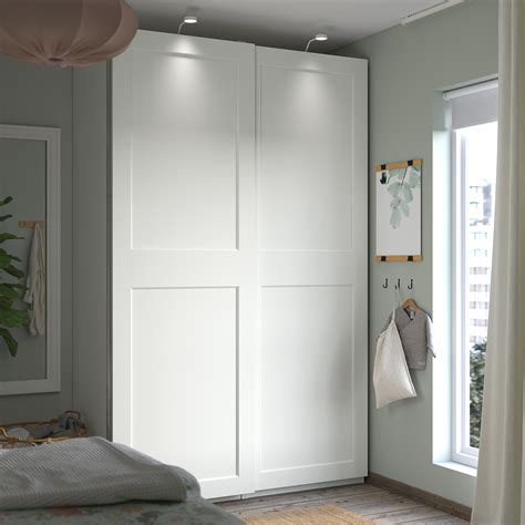 PAX/GRIMO wardrobe white/white 150x66x236 cm | IKEA Latvija