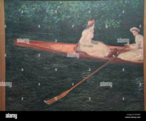 A Canoa Sobre O Epte - A canoa sobre o Epte, Canoe on the Epte, circa 1890, Claude Monet, oil ...