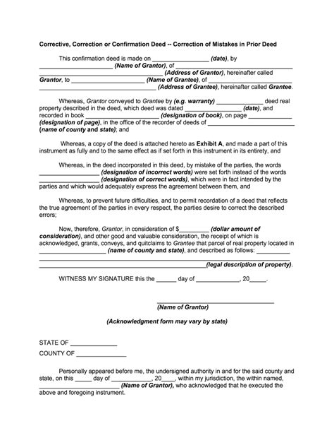 Correction Deed Form Fill Online Printable Fillable Blank Pdffiller