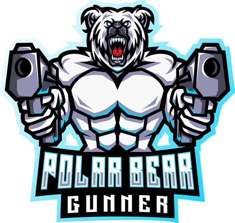 Polar Bear Gunner Esport Mascot Logo By Visink Thehungryjpeg