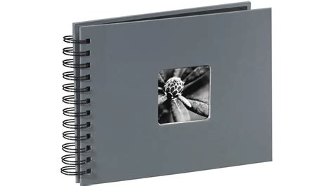 HAMA Spiral Album Fine Art 24 X 17 Cm 50 Schwarze Seiten Grau