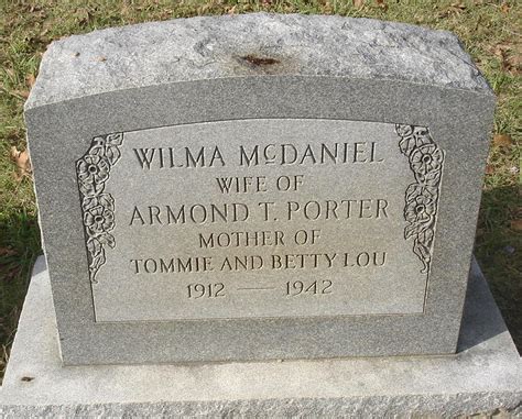 Wilma Mamie McDaniel Porter 1912 1942 Find a Grave äreminne