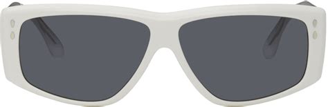 Isabel Marant White Rectangular Sunglasses 0szj Ivory Editorialist