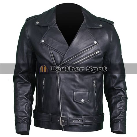 Brando Classic Cross Zip Biker Black Real Leather Jacket Lm Jackets Real Leather Jacket