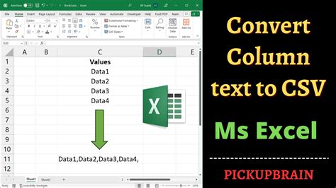 How To Convert Columns Into CSV Using 1 Simple Ms Excel Function