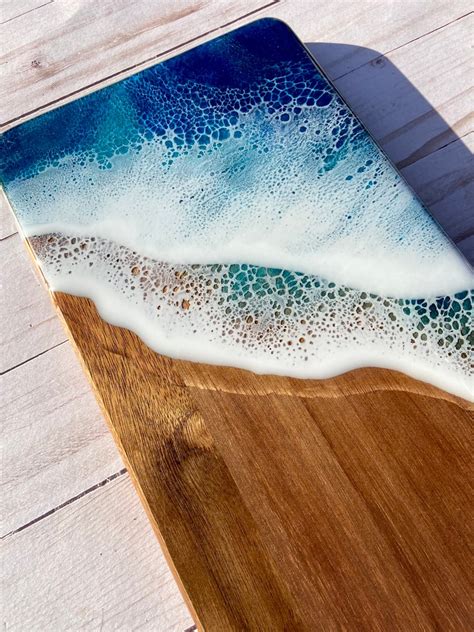 Made To Order Ocean Wave Epoxy Cutting Board Charcuterie Etsy