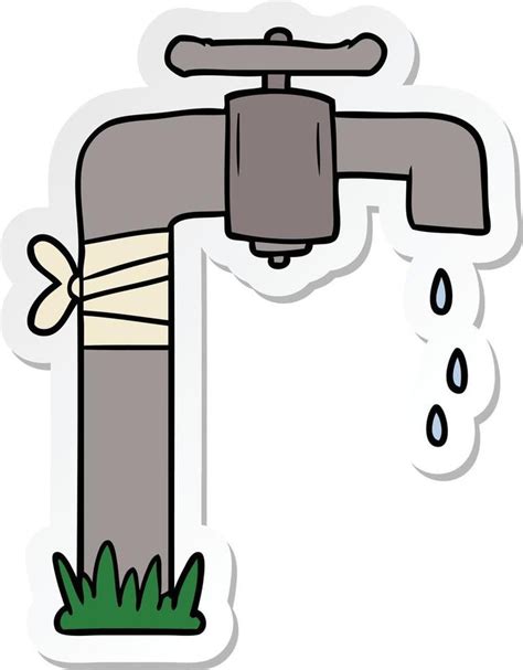 sticker of a cartoon old water tap | Water tap, Infographic design, A ...