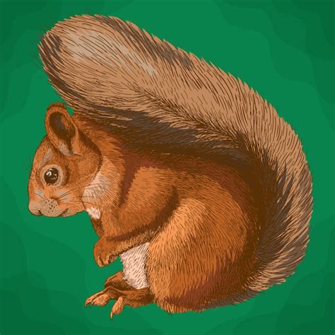 Premium Vector Engraving Illustration Of Squirrel