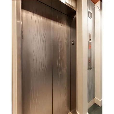 Stainless Steel Center Opening Passenger Lift Without Machine Room