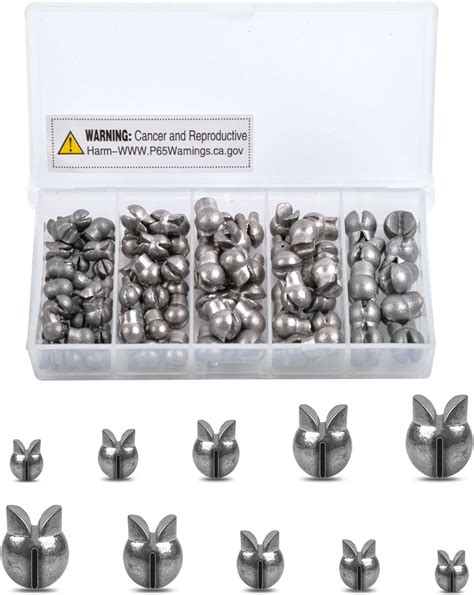 Fishing Removable Split Shot Sinkers Assortment Kit 80pcs