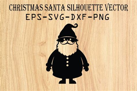 Christmas Santa, Silhouette Vector. Graphic by CraftySVG · Creative Fabrica