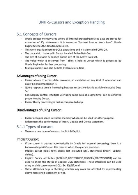 Solution Unit Cursor And Error Handling Studypool