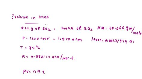 Solved What Volume In Liters Is Occupied By G Of So Gas Confined