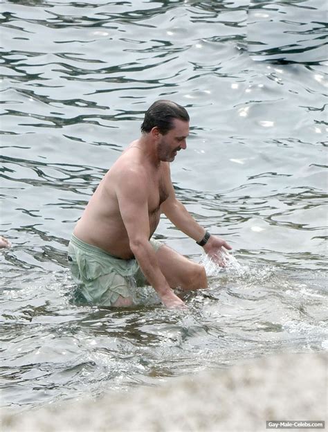 Jon Hamm Shirtless Beach Photos The Men Men