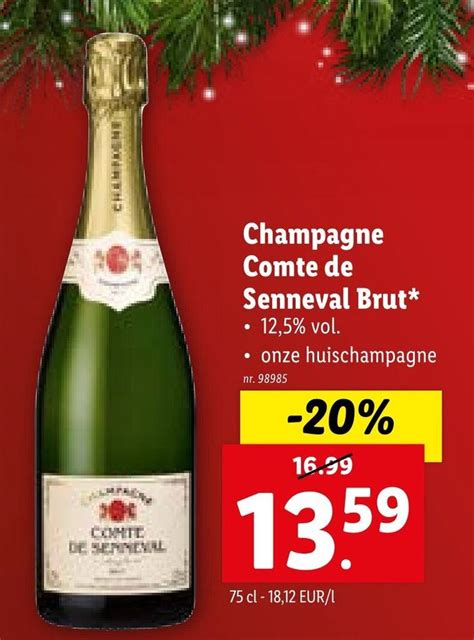 Champagne Comte De Senneval Brut 75cl Promotie Bij Lidl