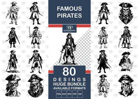 80 Pirate Svg Bundle Pirates Svgpirate Cut Filespirate Silhouette