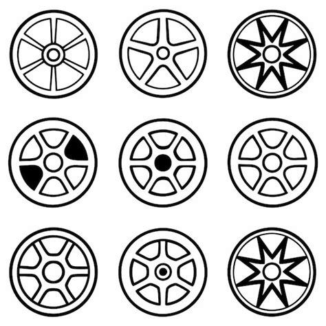 Premium Vector Car Wheel Icon Set