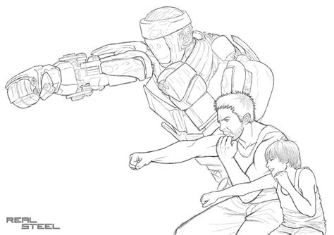 Real Steel Atom Coloring Pages Sketch Coloring Page