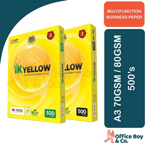 Ik Yellow A3 Copier Paper 70gsm 80gsm 500s1 Ream A3 Paper