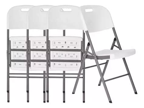 Silla Plegable Blanca Paquete Con 4 Sillas Fiesta Eventos Envío gratis