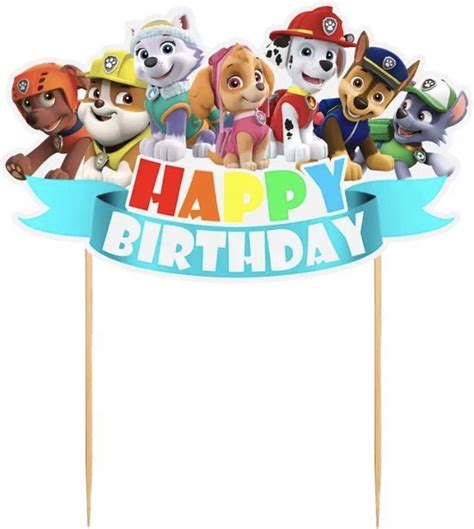 Paw Patrol Taart Topper Happy Birthday Taart Decoratie Taart