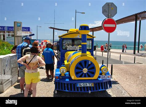 Electric Tourist Train Albufeira Algarve Region Portugal Stock Photo