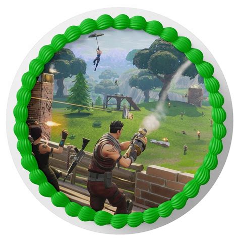 OPŁATEK NA TORT 24 CM FORTNITE NAPIS GRATIS 12532106519 oficjalne