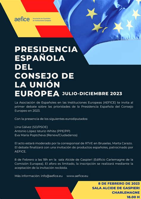 Presidencia Espa Ola Del Consejo De La Ue Julio Diciembre Aefice