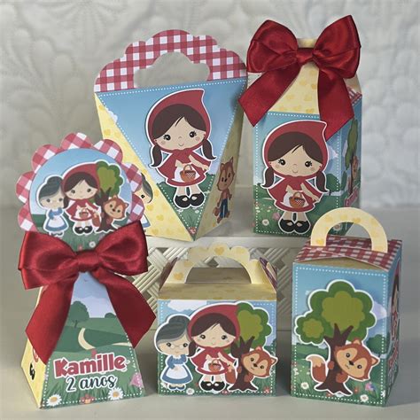 Lembrancinhas De Aniversario Chapeuzinho Vermelho - Kit 30 Lembrancinhas Chapeuzinho Vermelho - Pegue e Monte | Elo7