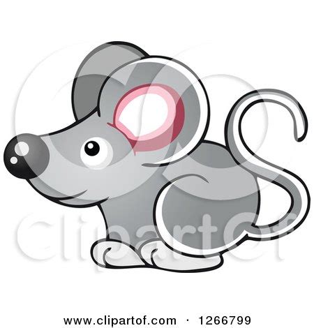 Clipart of a Cute Gray Mouse - Royalty Free Vector Illustration by ...