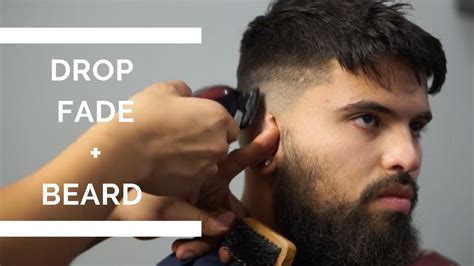 Barber Tutorial How To Do A Drop Fade W Beard Haircut Step By Step Youtube