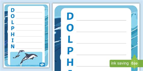 Dolphin Acrostic Poem Template Teacher Made Twinkl