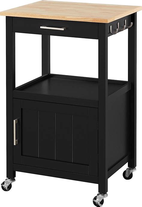 Amazon Yaheetech Small Kitchen Island On Wheels With Wood Top And