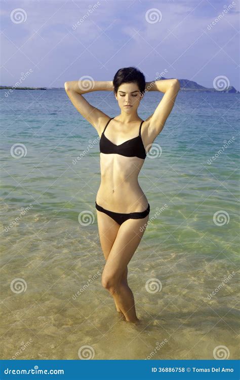 Tall Girl In Bikini At The Beach Royalty Free Stock Photos Image