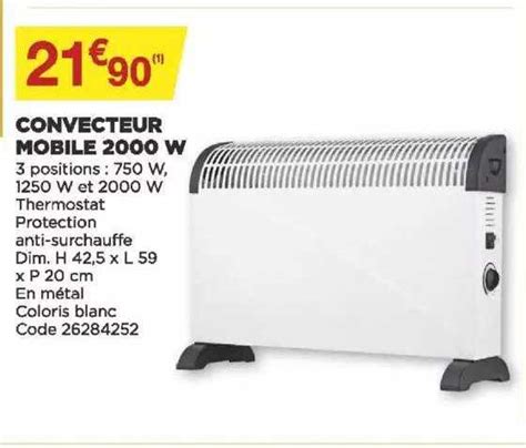 Promo Convecteur Mobile 2000 W chez Bricomarché iCatalogue fr