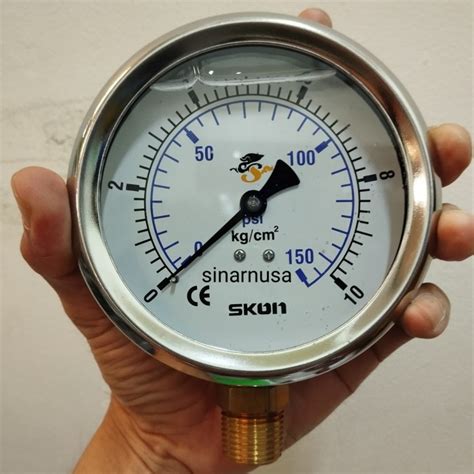 Jual Pressure Gauge Skon Stainless Inchi Bar Psi Jakarta