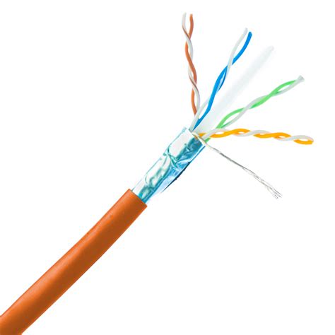 10 Gbit Cat6a Shielded Solid Ethernet Cable Orange Spool