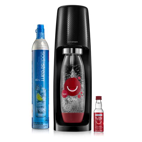 Sodastream Fizzi Black Sparkling Water Maker Bundle With Bubly Cherry