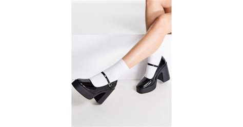 Asos Penny Platform Mary Jane Heeled Shoes In Black Lyst Uk